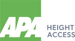 A green and white logo with the word apa on it.