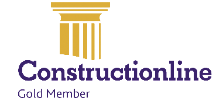 The logo for constructionline is a gold member.
