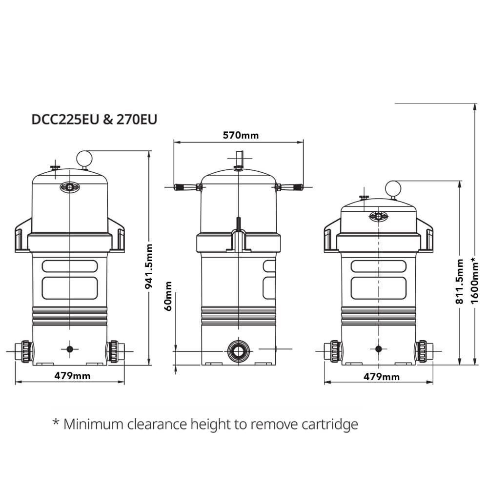 Davey CrystalClear ER Series DCC270 Premium Pool and Spa Cartridge Filter