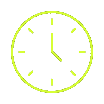 An animated spinning green clock icon.