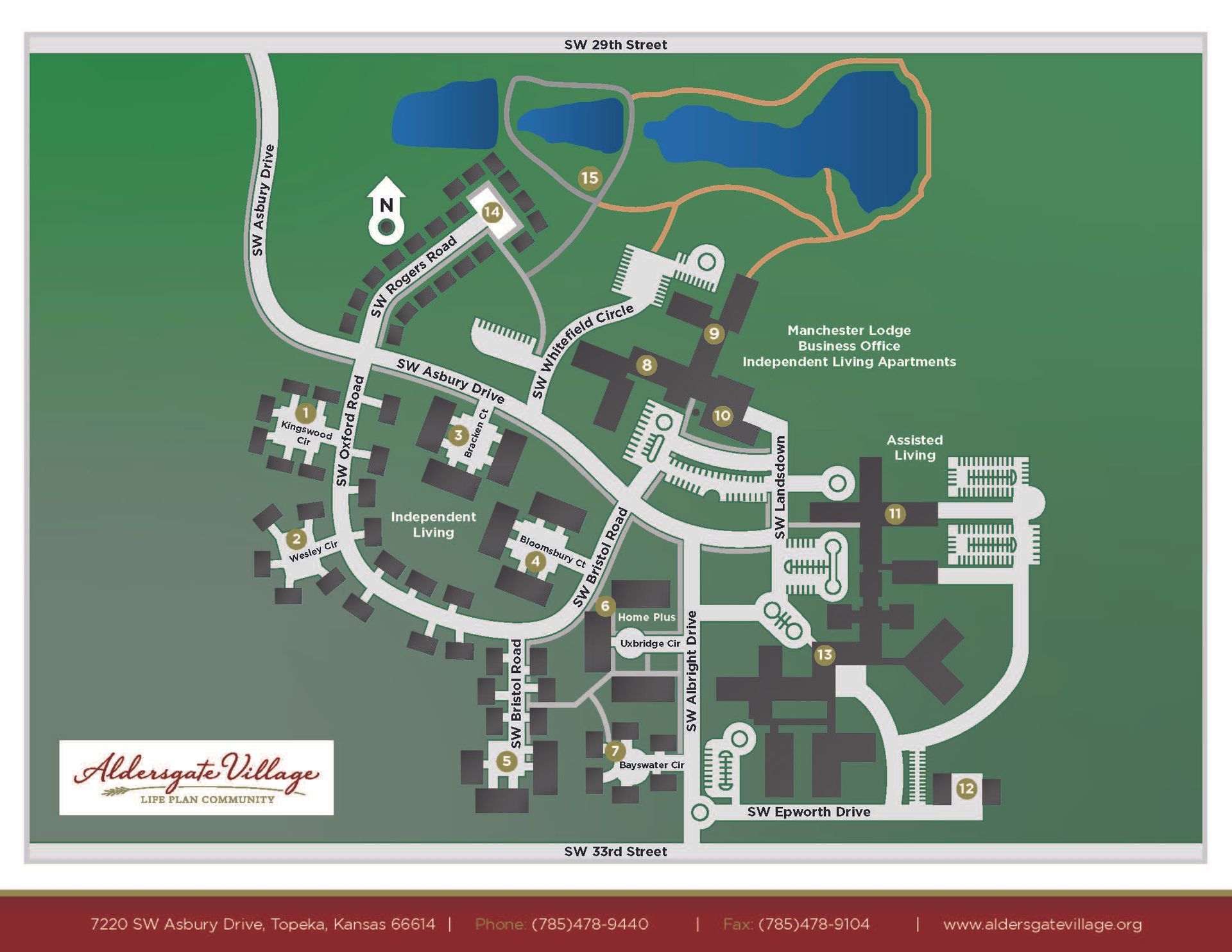 Aldersgate Village Campus Map