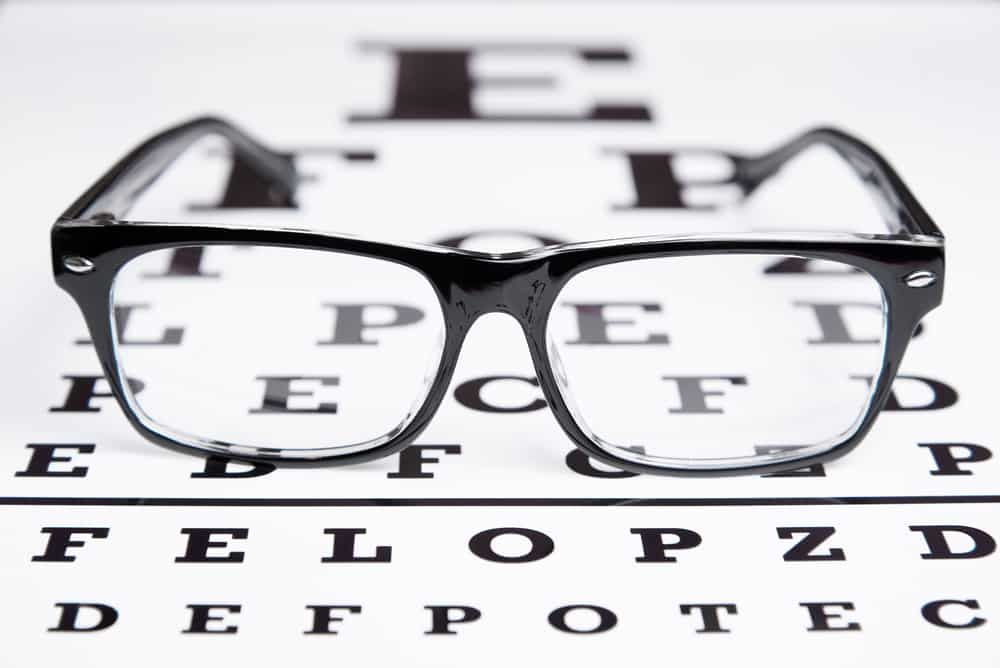 A Pair of Glasses Sitting on Top of an Eye Chart — Eyepower In Buxton, NSW