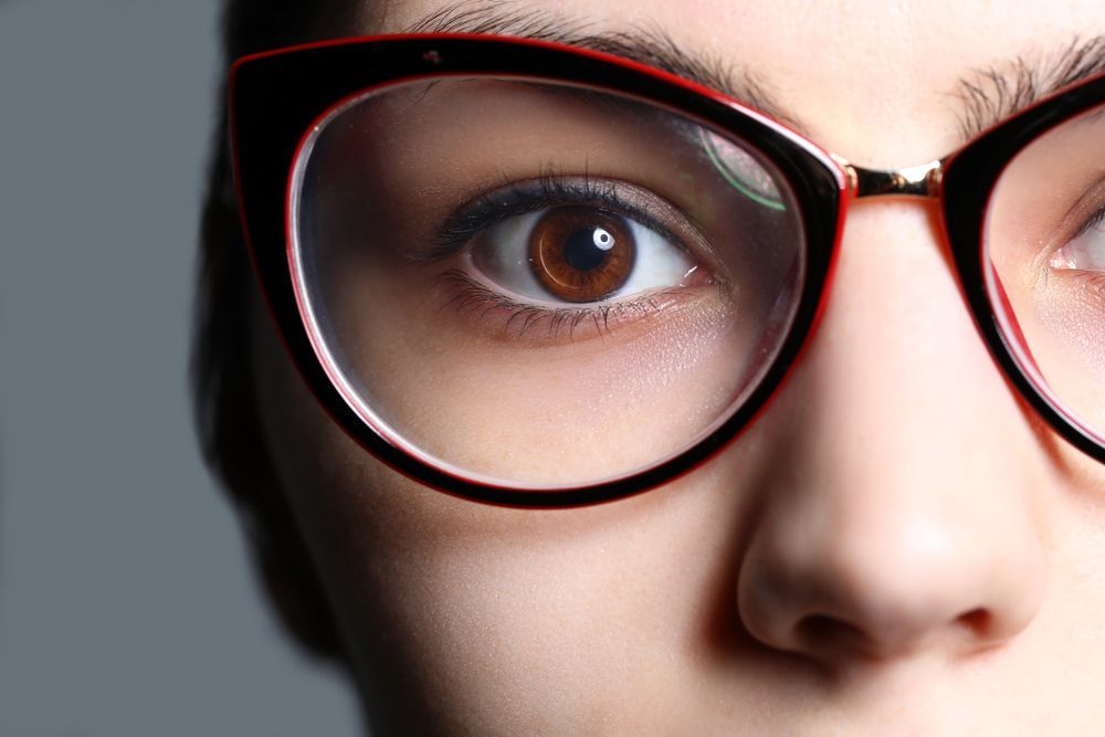 A Close Up of a Woman's Eye Wearing Glasses — Eyepower In Tahmoor, NSW