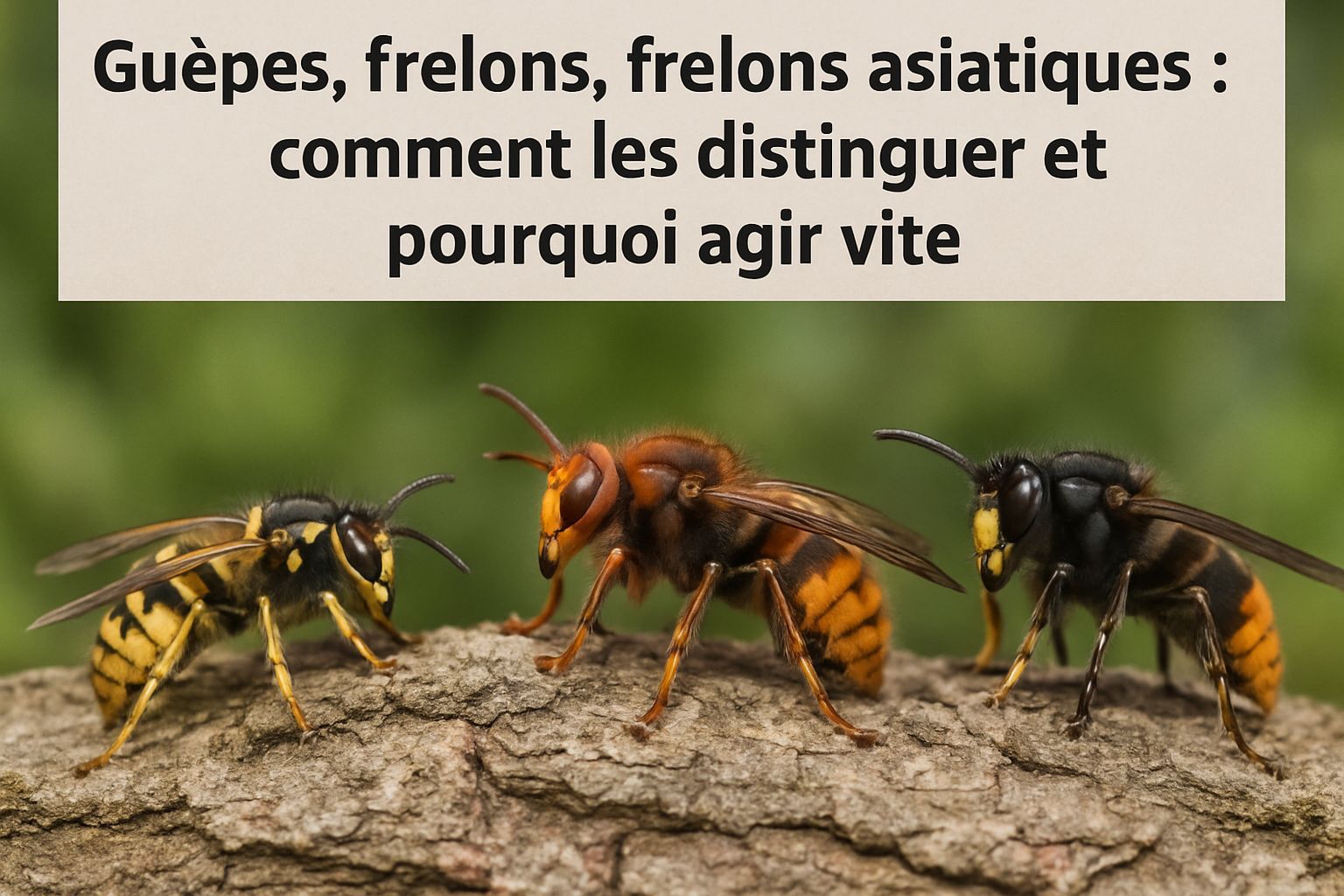 Guêpe, frelons européen et frelon asiatique