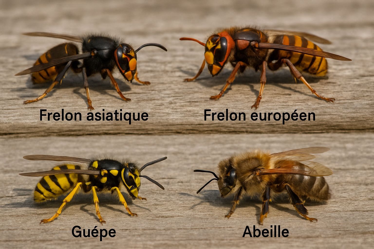 différence entre guêpes, frelons et abeilles