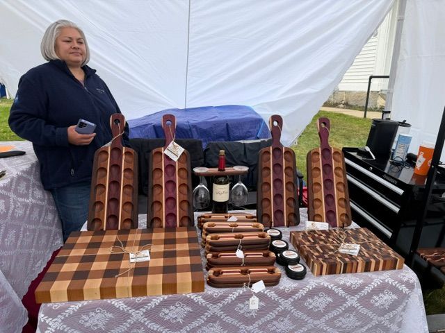 Mike Gadsby at his Custom Woodworks of RI display