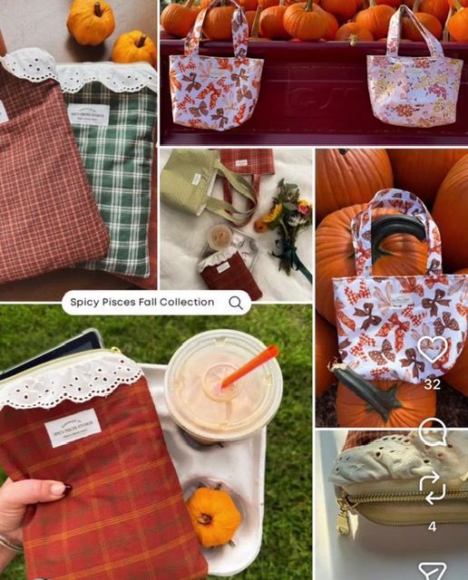 Seasonal handmade totes and accessories by Spicy Pisces Studios