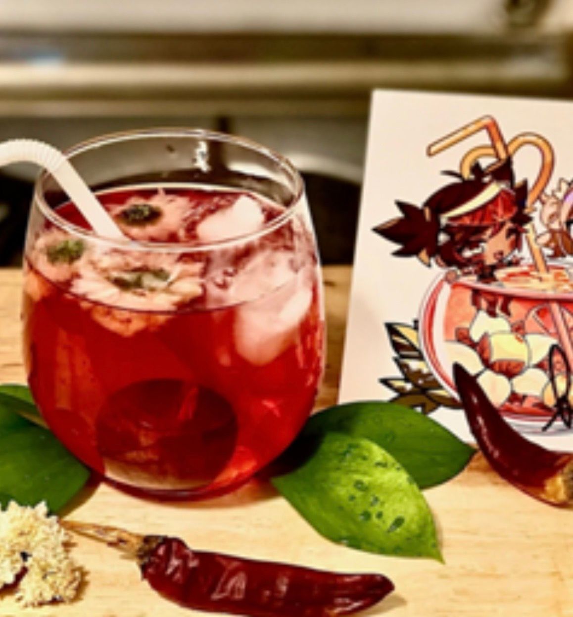 Red herbal tea served in a glass cup