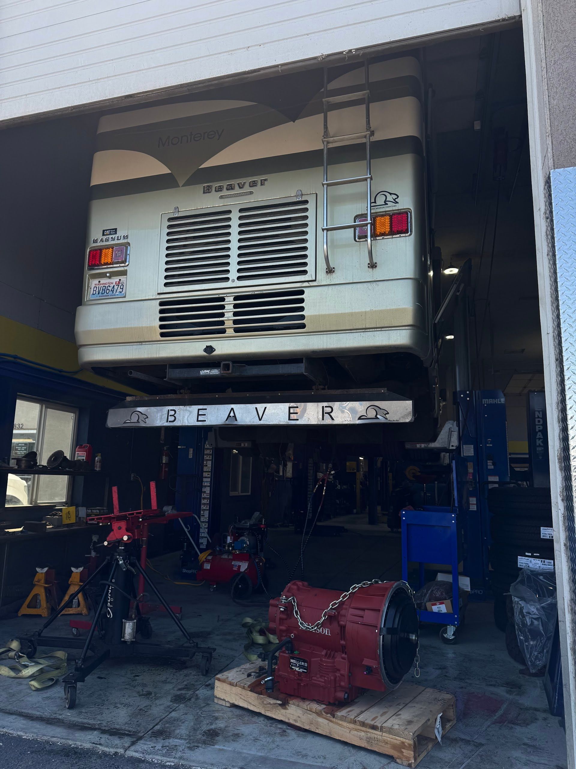 Diesel Repair Shop Interior With Engine Components | Spooled Up Diesel Repair