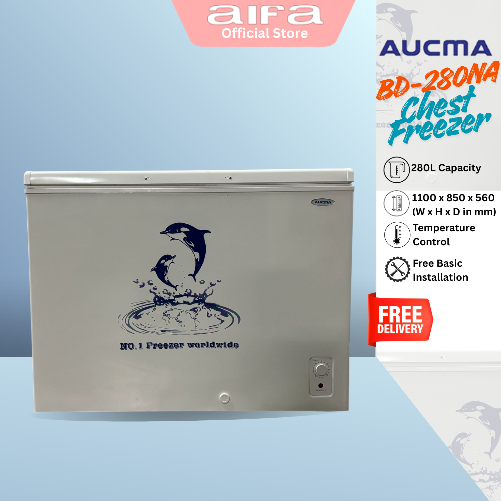 Aucma Chest Freezer, Top Opening Door, 280L Capacity - BD-280NA