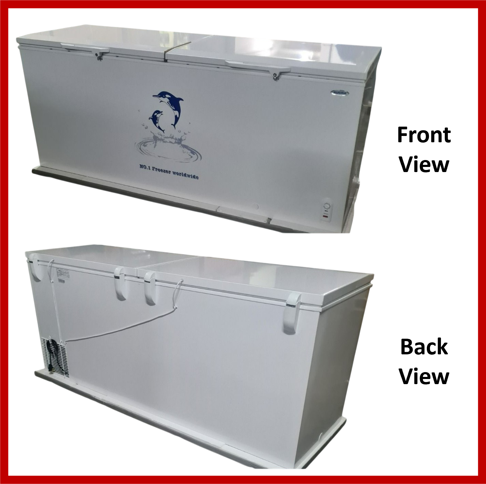 Aucma 2 Door Chest Freezer, Top Opening Door, 502L Capacity - BD-502