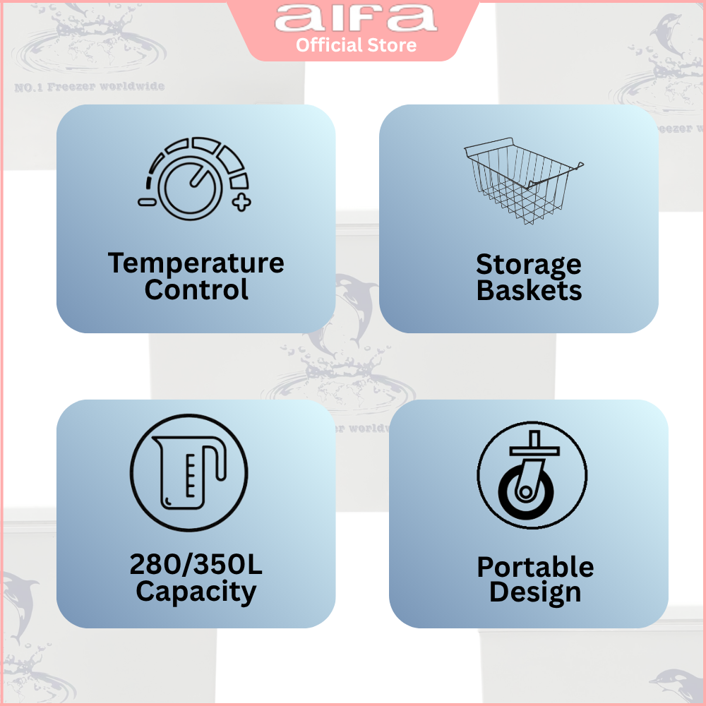 Aucma Commercial Chest Freezer, Top Opening Door, 350L Capacity - BD-350NA