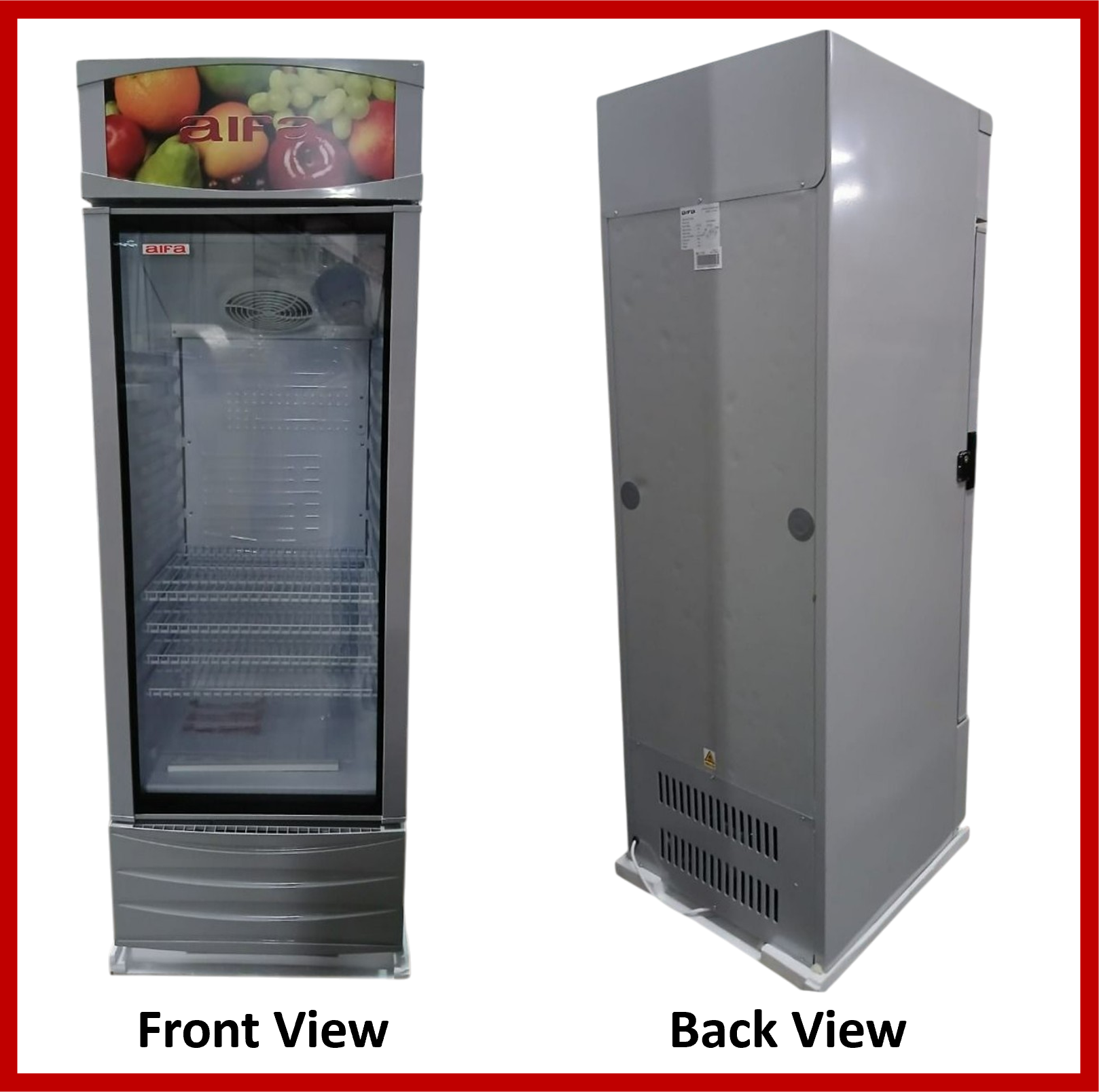 Aifa Glass Door Standing Chiller, Adjustable shelves, Lock, 239L capacity - XC-A251