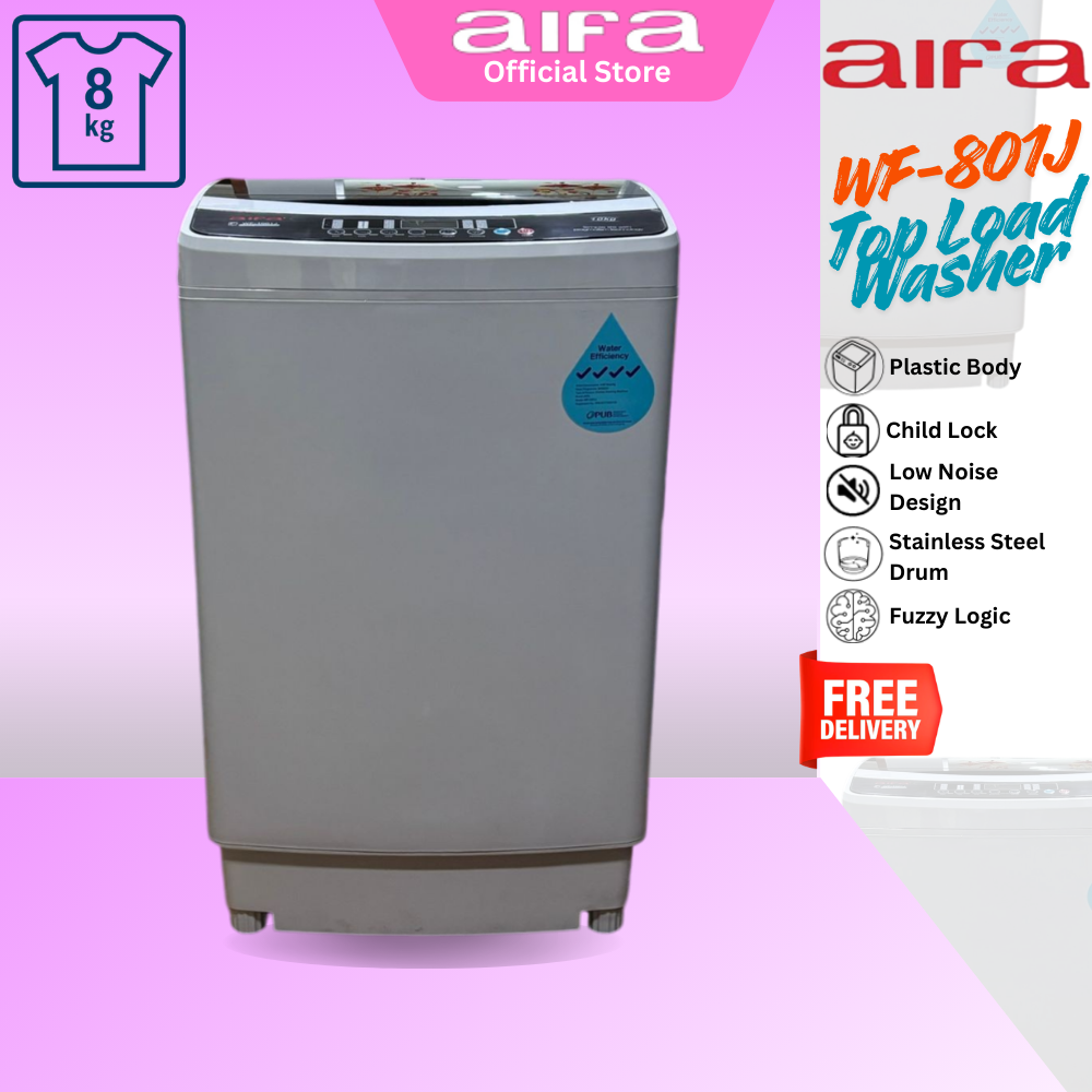 Aifa Washing Machine, Top Load, 8kg - washing capacity, Certified Water Efficiency(4 Ticks) - WF-801J