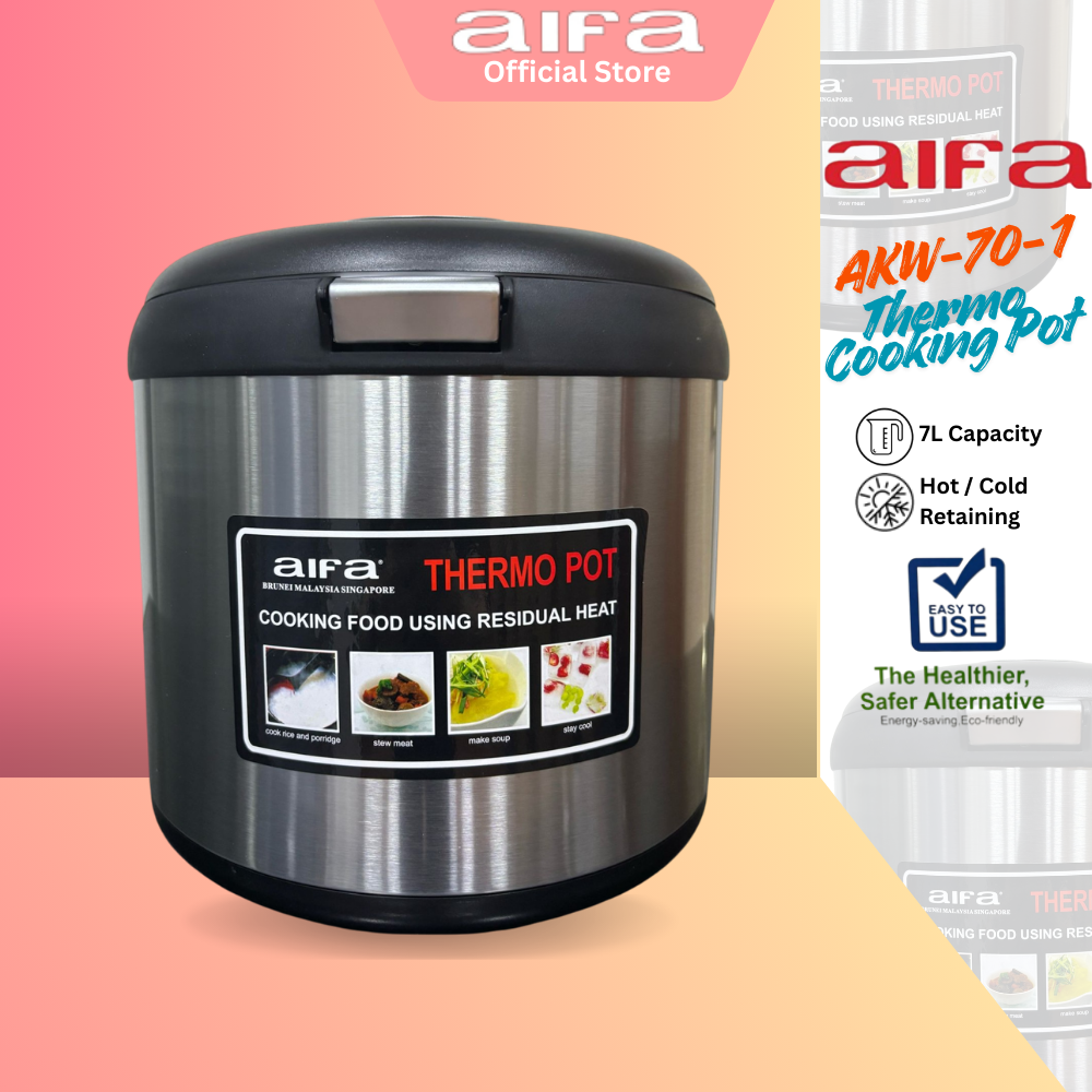 Aifa Thermo Cooking Pot, 7L Capacity, Supports Cold and Hot Retaining, Healthier, Safer - AKW-70-1