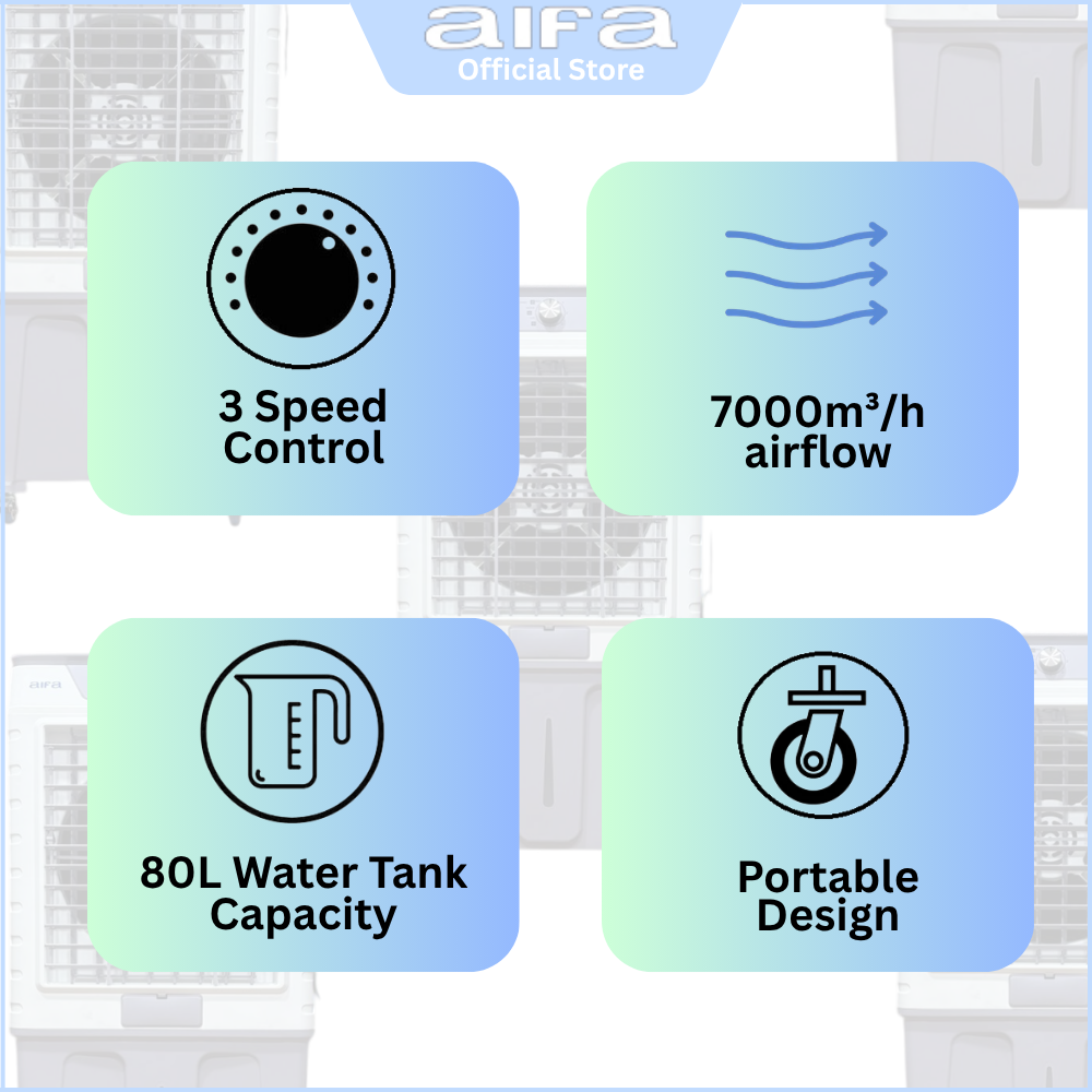 Aifa Air Cooler, Portable Design, Adjustable fan speed settings - ACF-C78-2