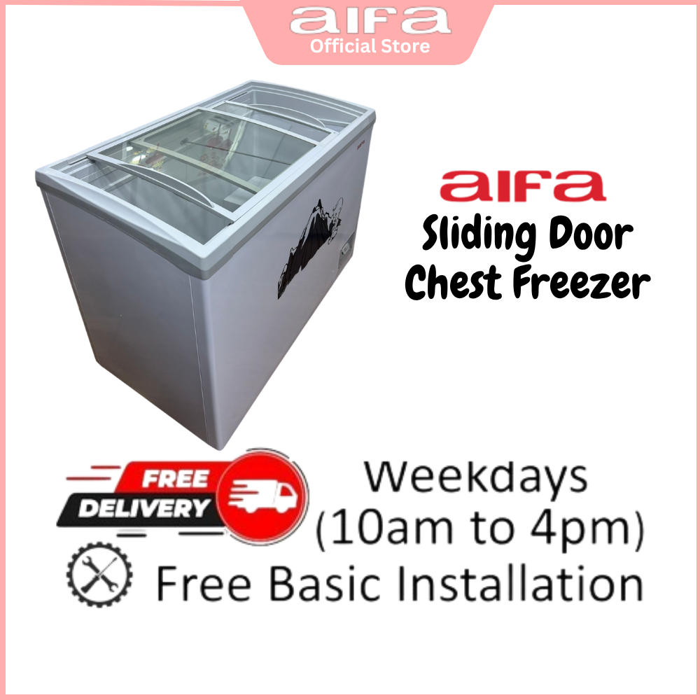 AIFA AD-WG293 Sliding Door Chest Freezer, 293L Capacity, Easy access and Efficient storage