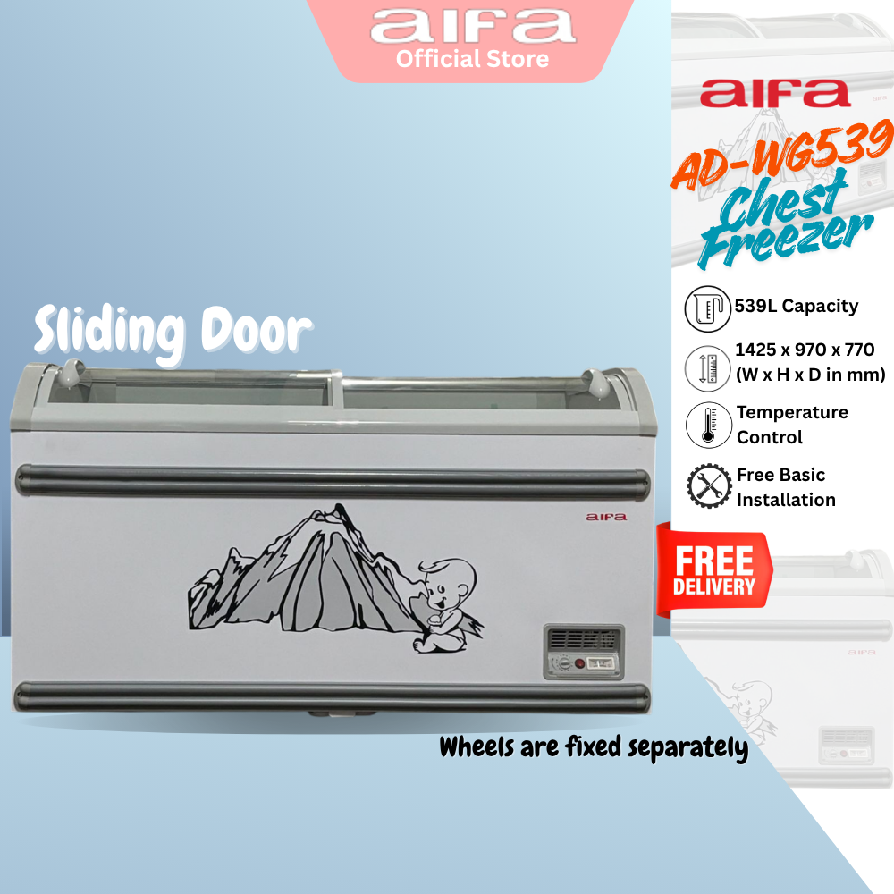 AIFA AD-WG539 Sliding Door Chest Freezer, 539L Capacity, Easy access and Efficient storage