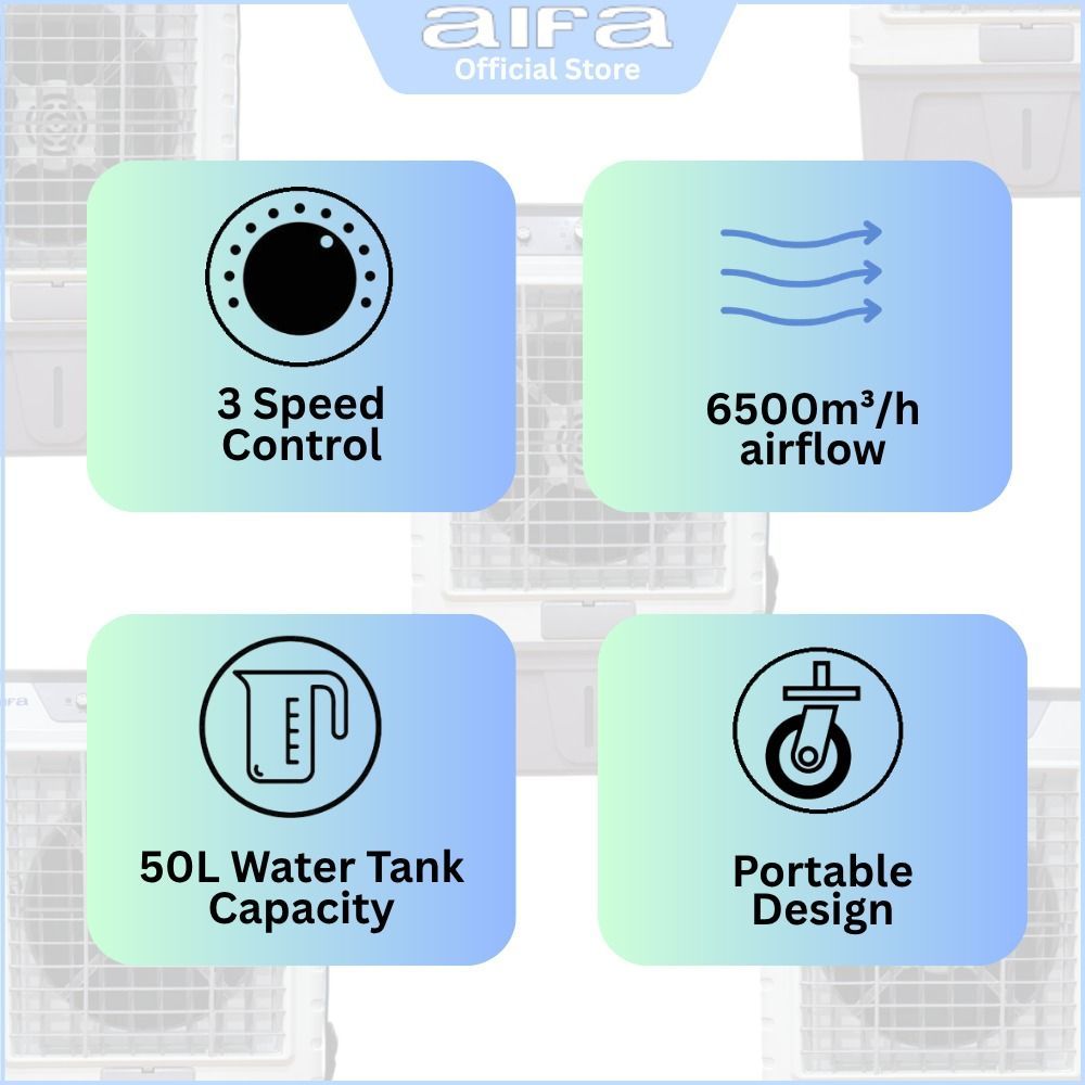 Aifa ACF-C55-1 Air Cooler, Adjustable fan speed settings, Portable design for convenient placement