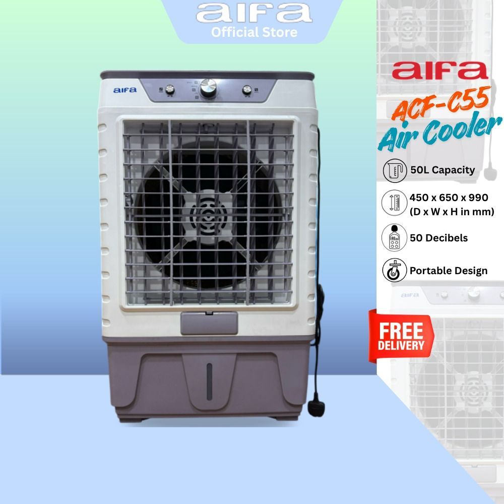 Aifa ACF-C55-1 Air Cooler, Adjustable fan speed settings, Portable design for convenient placement
