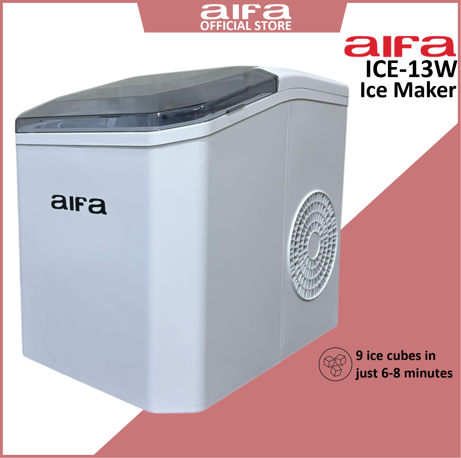 Aifa Table Top Ice Maker, Compact and efficient - White ICE-13W
