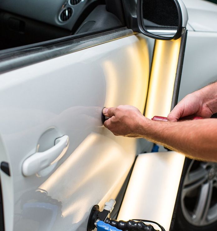 Repairing Car Dent — Pleasant Grove, UT — Sandpiper Autobody Repairing Car Dent — Pleasant Grove, UT — Sandpiper Autobody