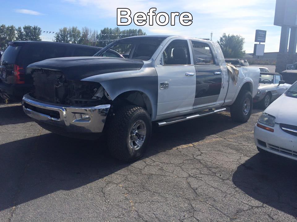 Before Pickup Truck — Pleasant Grove, UT — Sandpiper Autobody