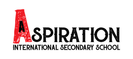 The Aspiration International Secondary School logo features a red stylized letter