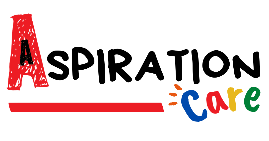A logo with the red text