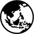Black and white circular logo icon showing a silhouette of Southeast Asia and surrounding islands.