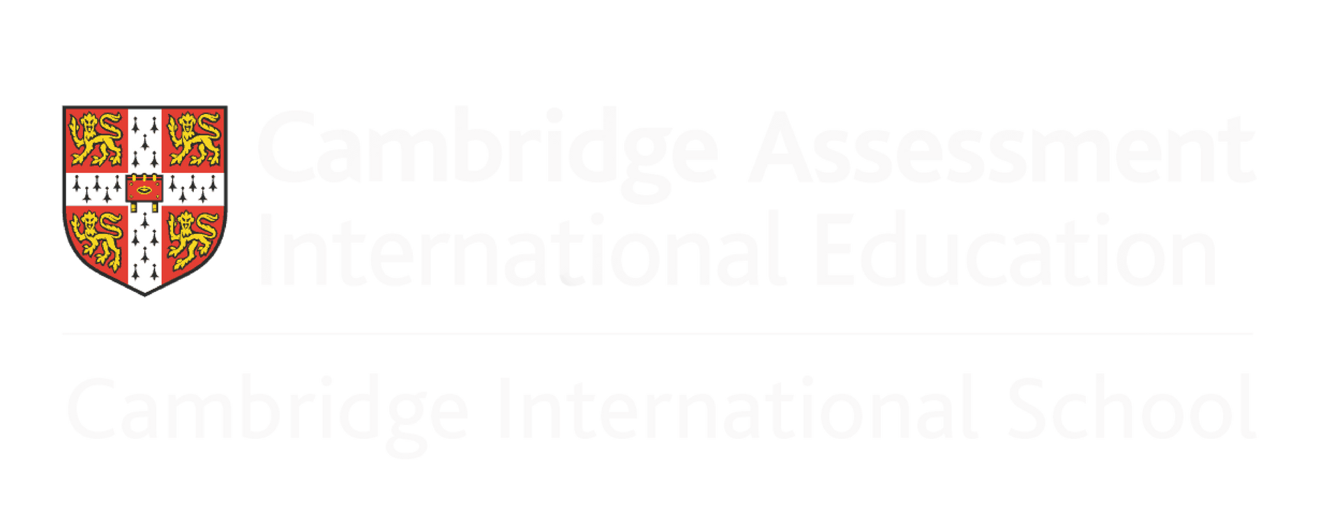 Logo for Cambridge Assessment International Education featuring a red and gold heraldic shield.