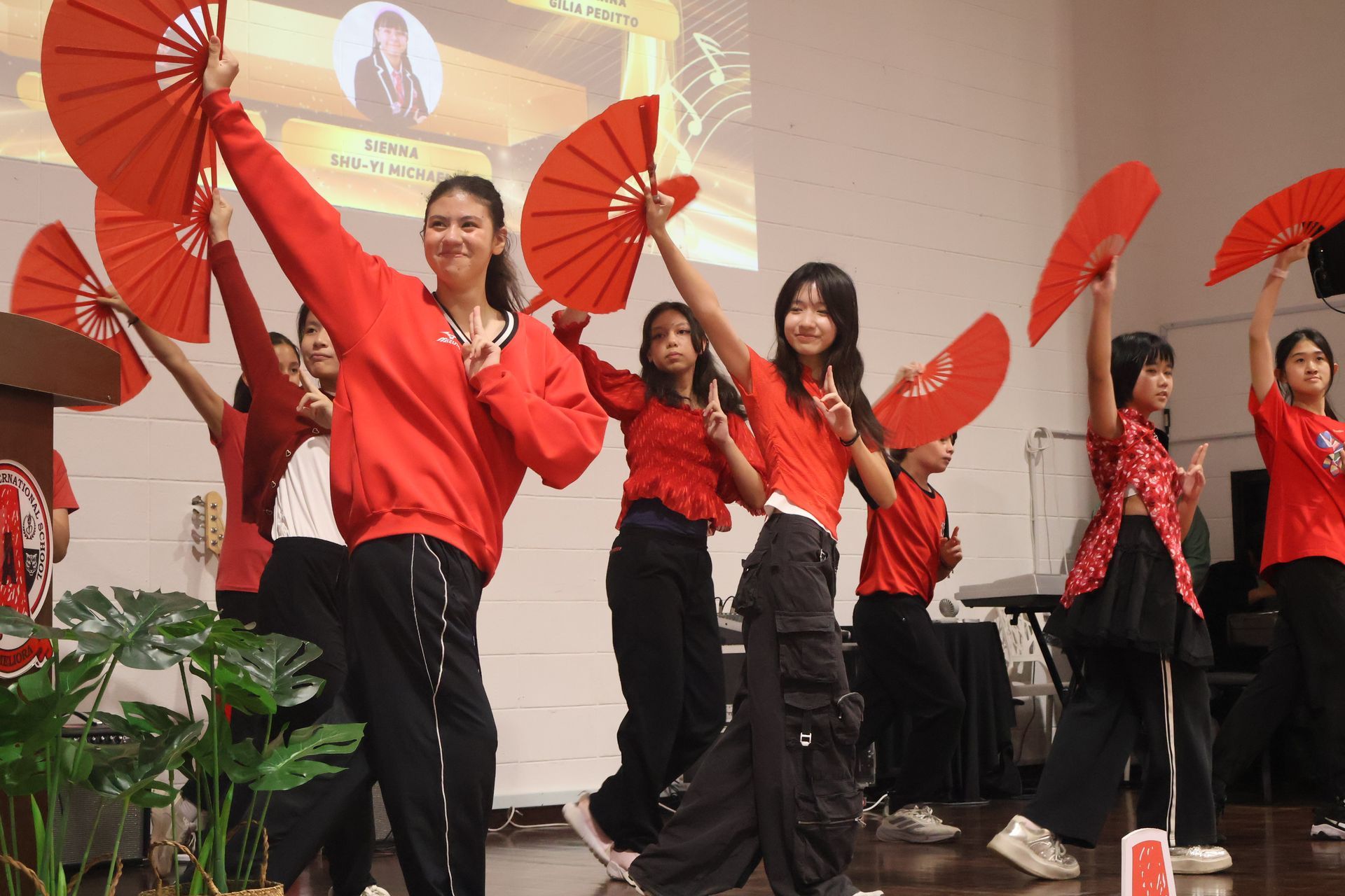 Students making decoration for Malaysia Day