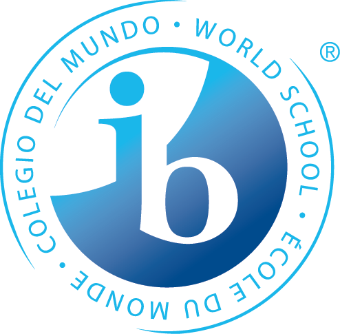 The International Baccalaureate (IB) World School logo, featuring the blue 'ib' symbol inside a circle with text in 3 languages.