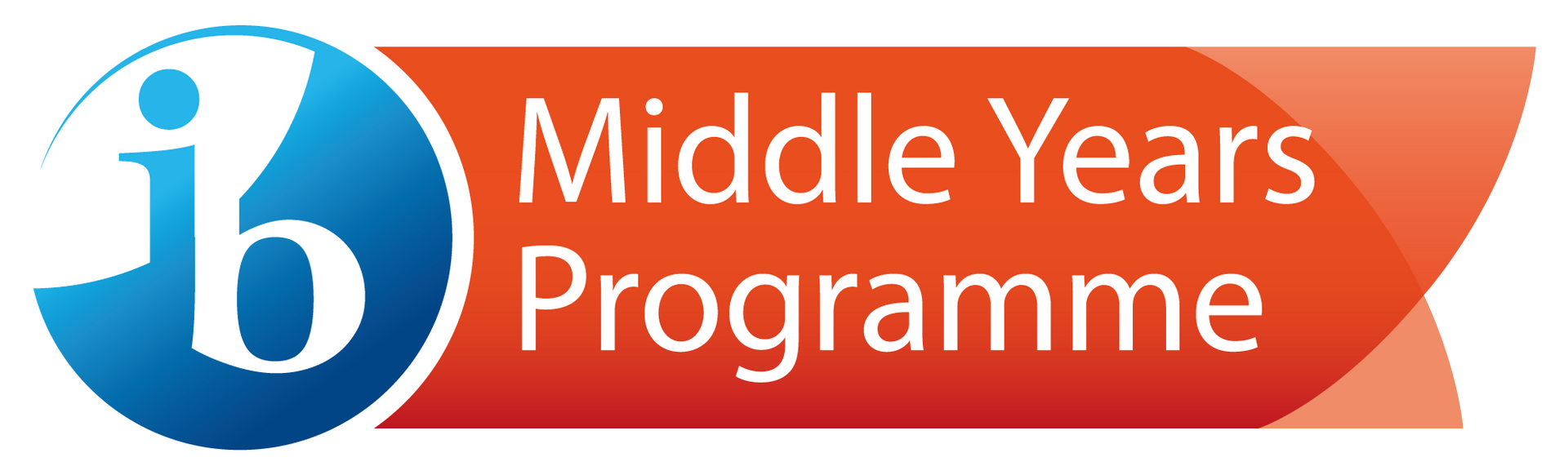 IB Middle Years Programme logo: a blue circle with a white 'ib' icon next to an orange banner with the text in white.