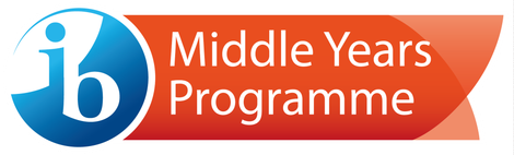 The IB Middle Years Programme logo, featuring the blue 'ib' symbol next to the text on an orange background.