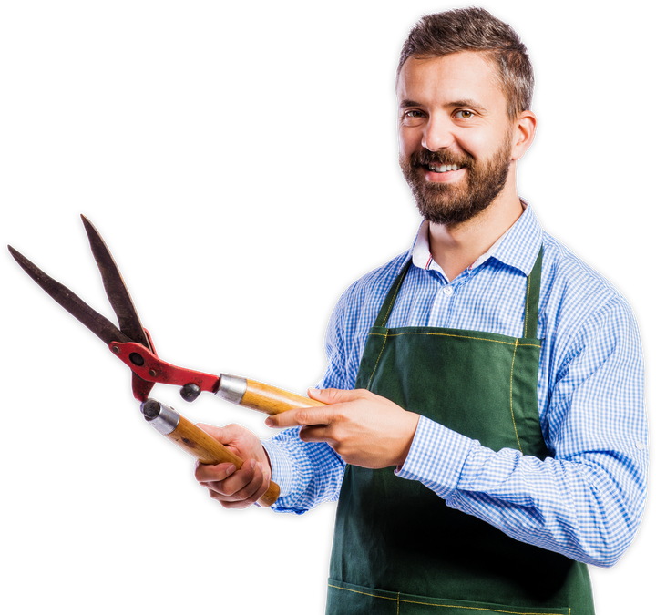 Gardener Holding a Grass Shears