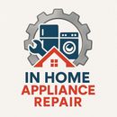 Logo for In Home Appliance Service: red/black design with gear, screwdriver, and text.