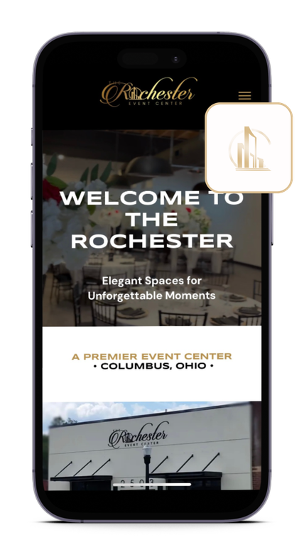 Mobile view of The Rochester website
