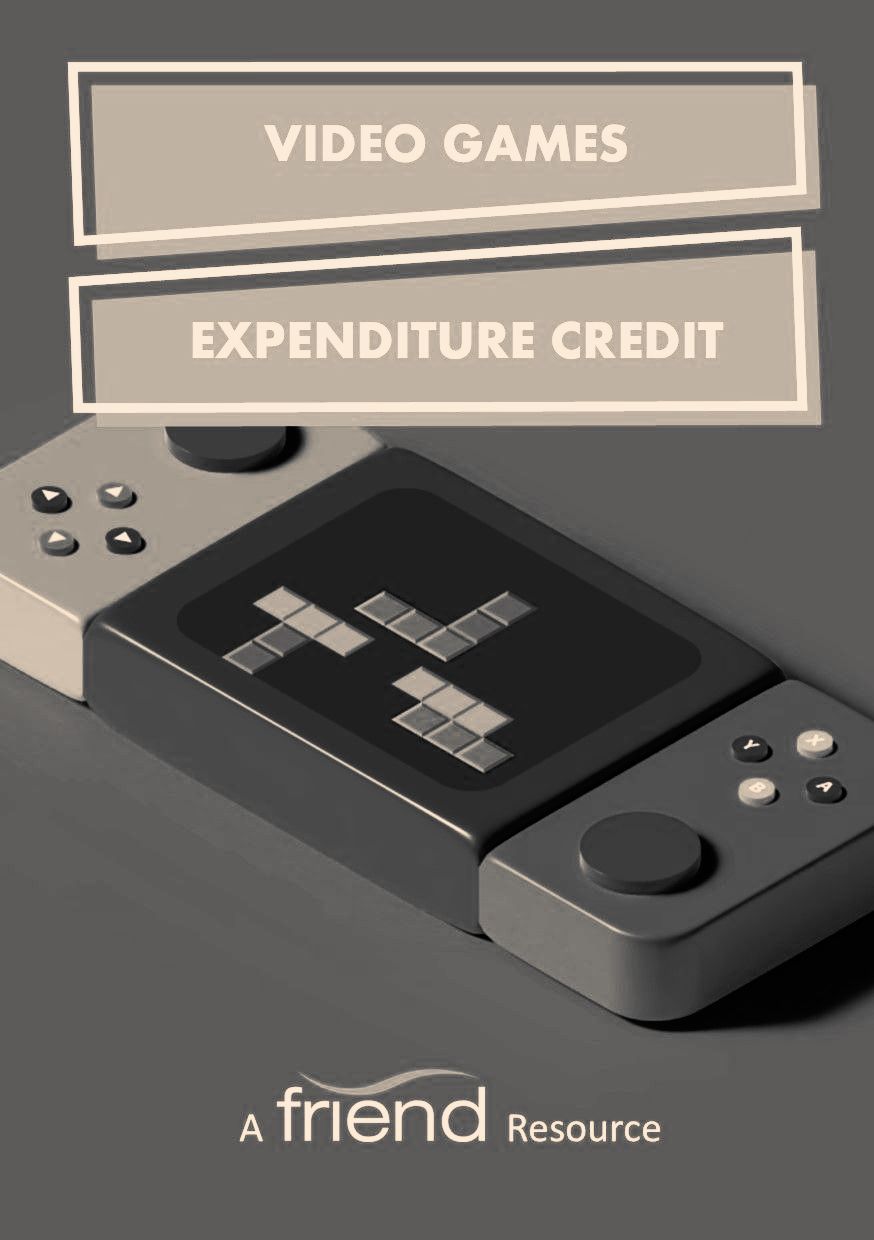 A video game with the words video games expenditure credit on it