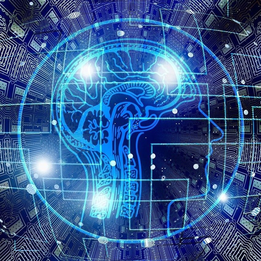 Techy Style Image Of Brain