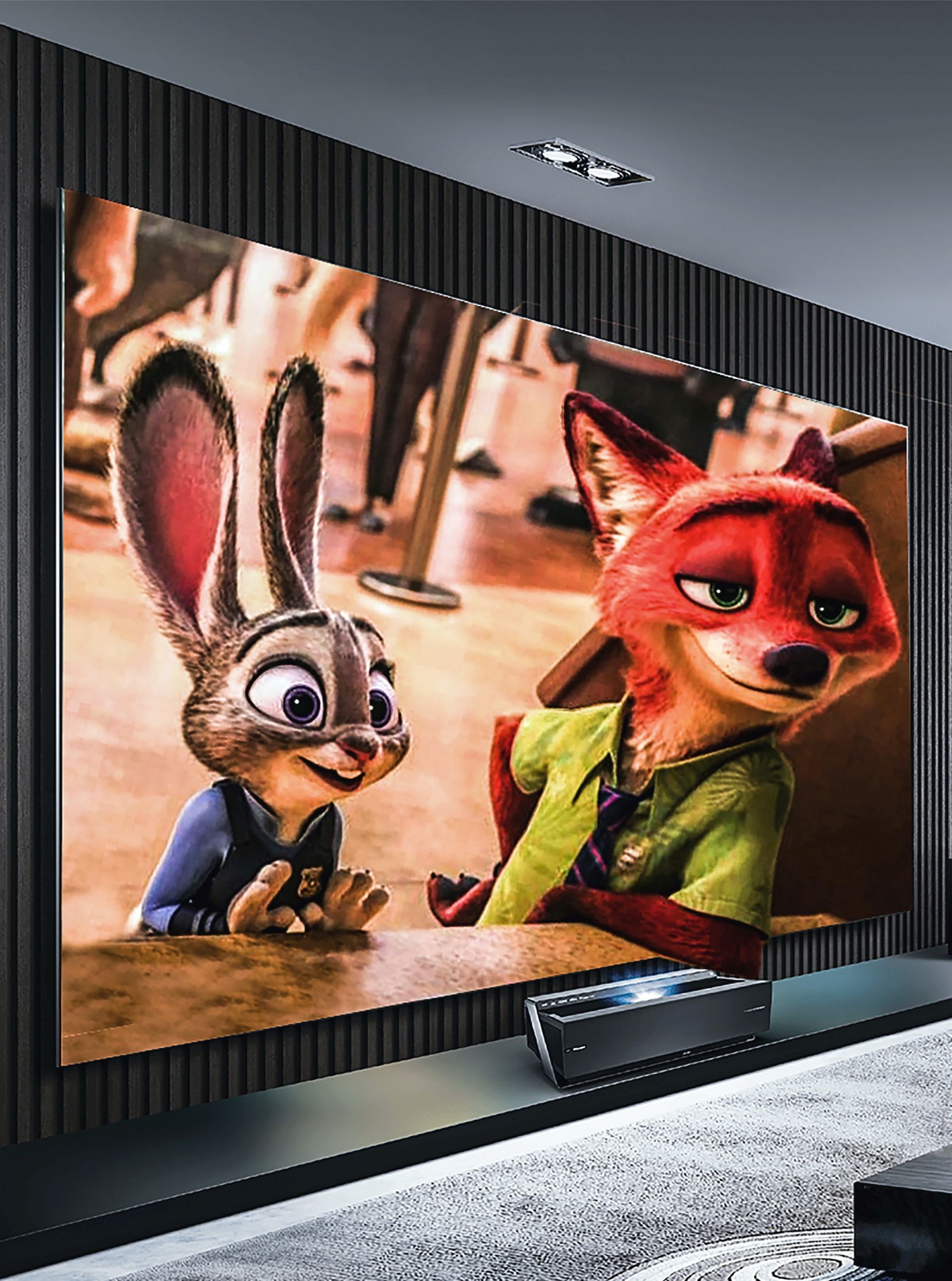 A cartoon fox and a rabbit are sitting next to each other on a screen.