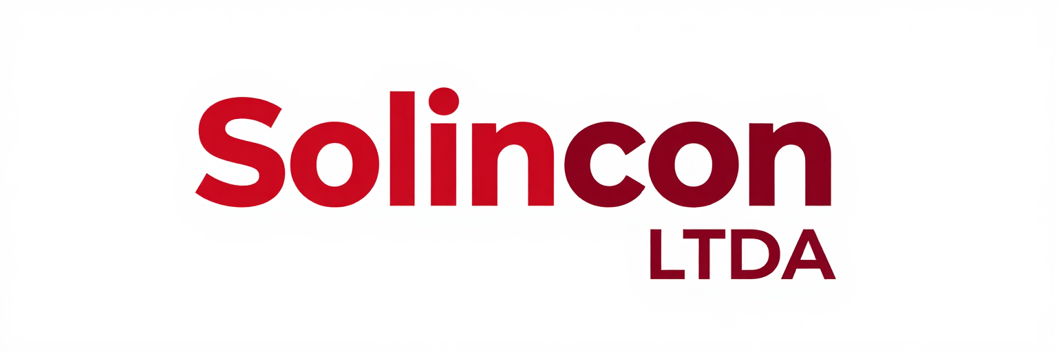 Logotipo de Solincon LTDA en texto rojo sobre fondo blanco