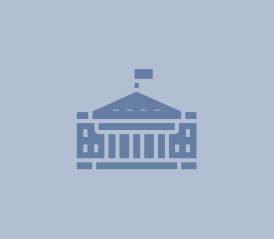 Government building icon with a flag.