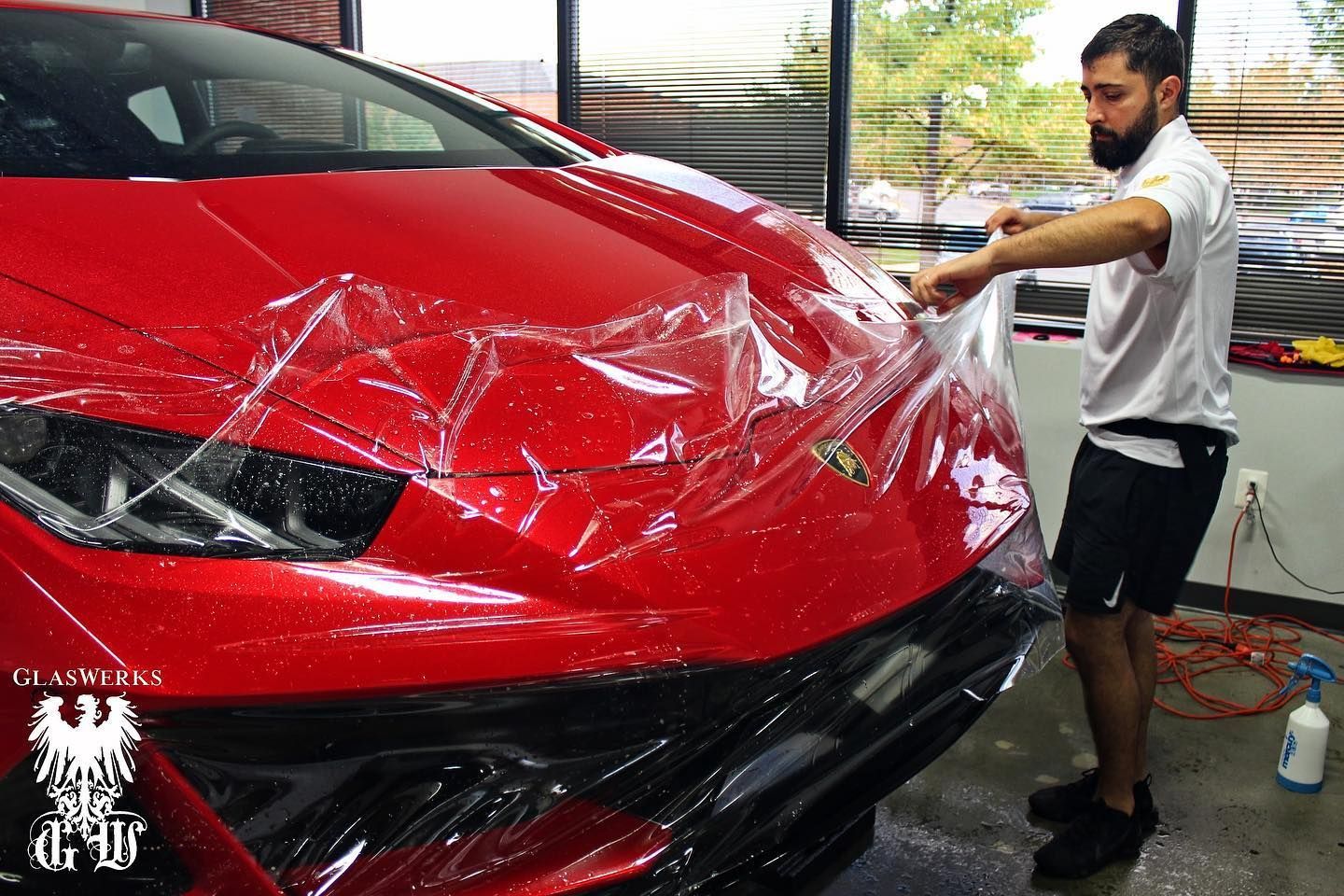 ceramic coating on a black car