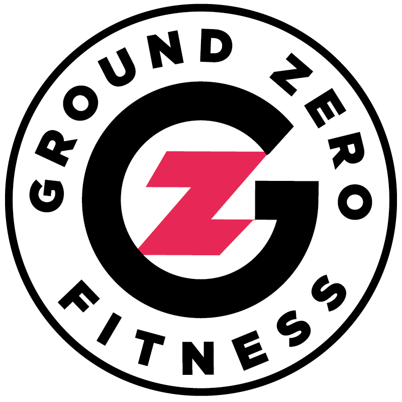 Ground Zero Fitness logo with black circular text and a pink “Z” in the center
