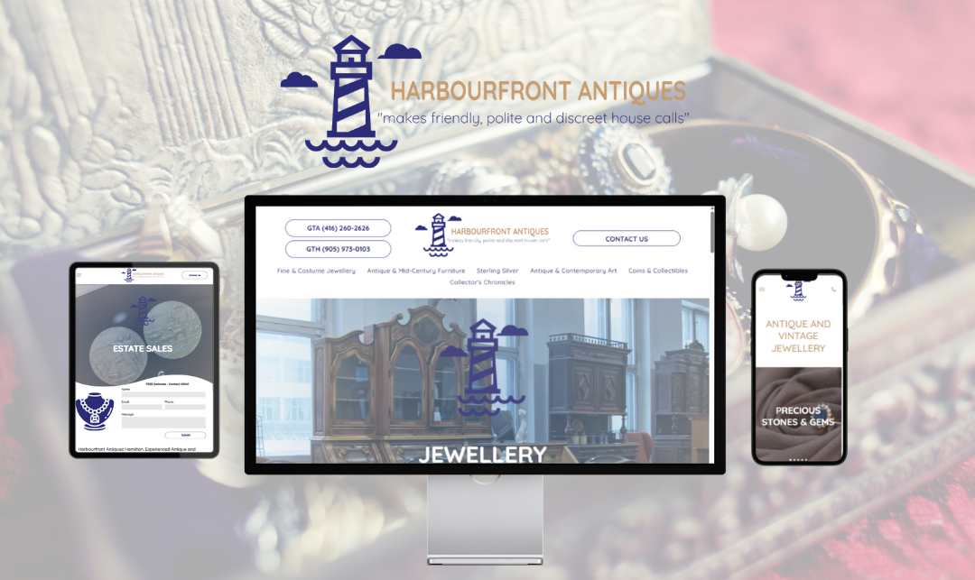 Harbourfront Antiques 3 device web design