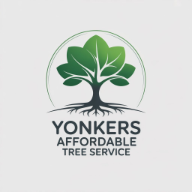 Logo for Yonkers Affordable Tree Service: a tree inside a green circle with text below.