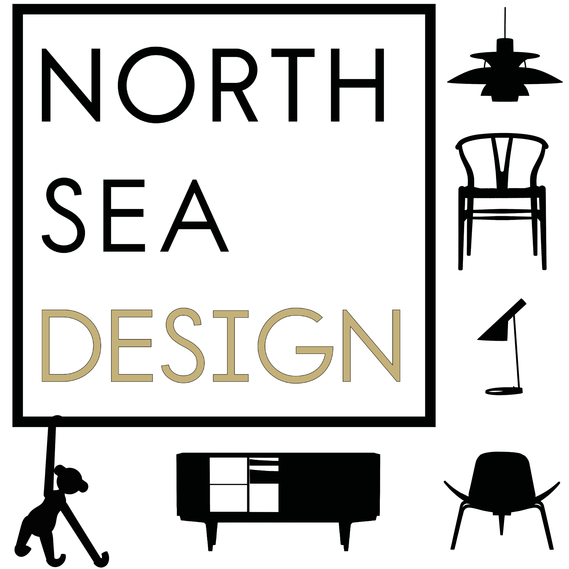 Logo voor North Sea Design: een vierkant met de tekst 