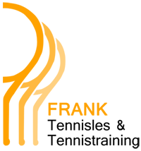 Oranje logo met gestileerde vormen en tekst: 