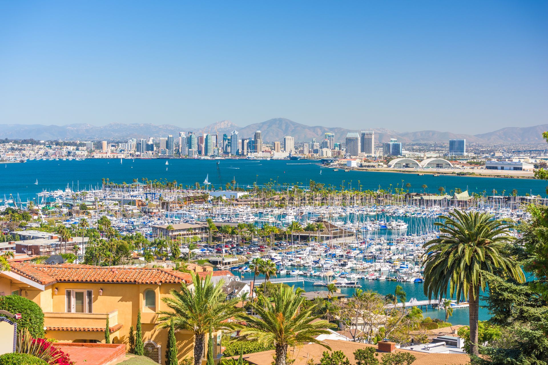 San Diego stock photo showing cityscape and bay
